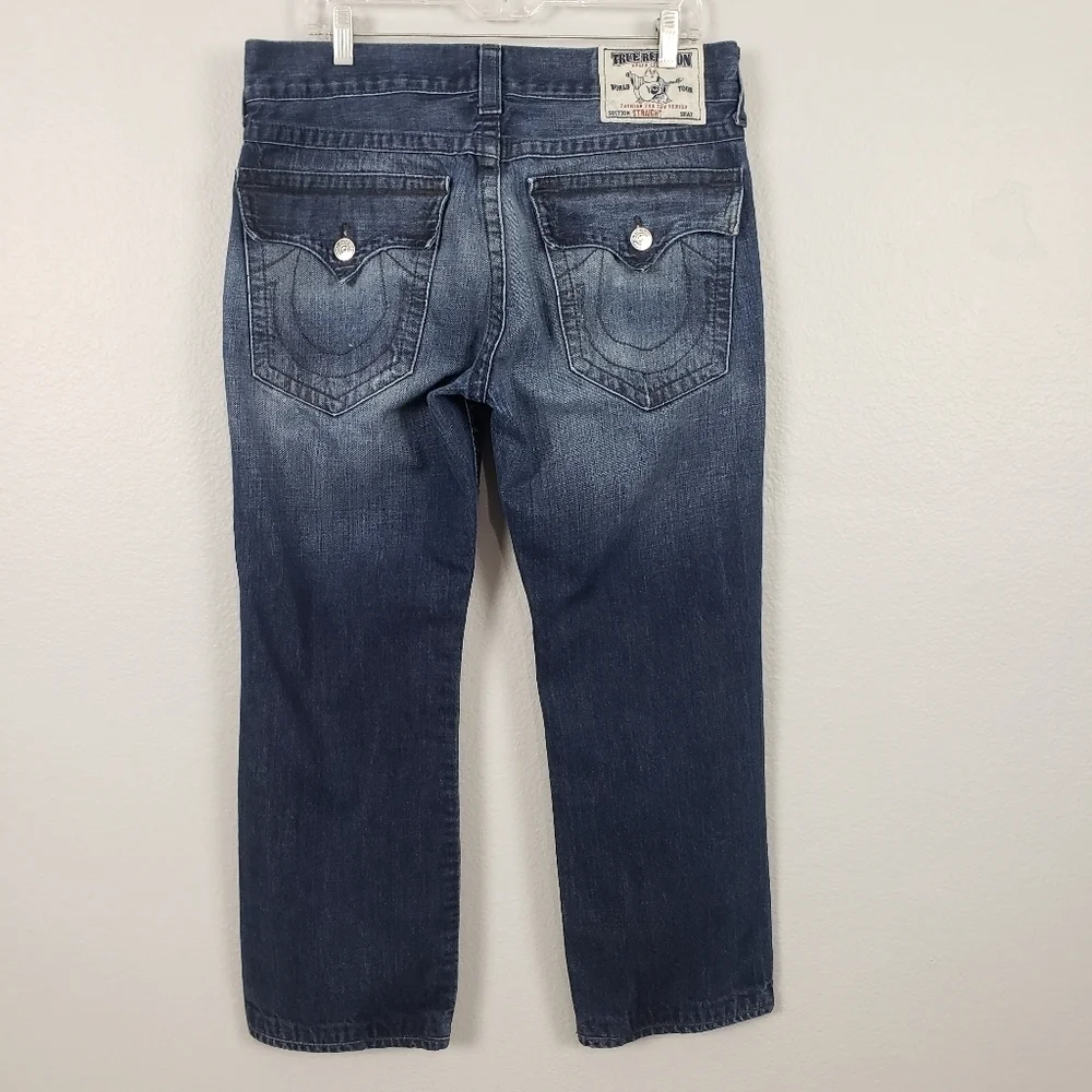 TRUE RELIGION Men's Jeans Straight Dark Wash Sz 34